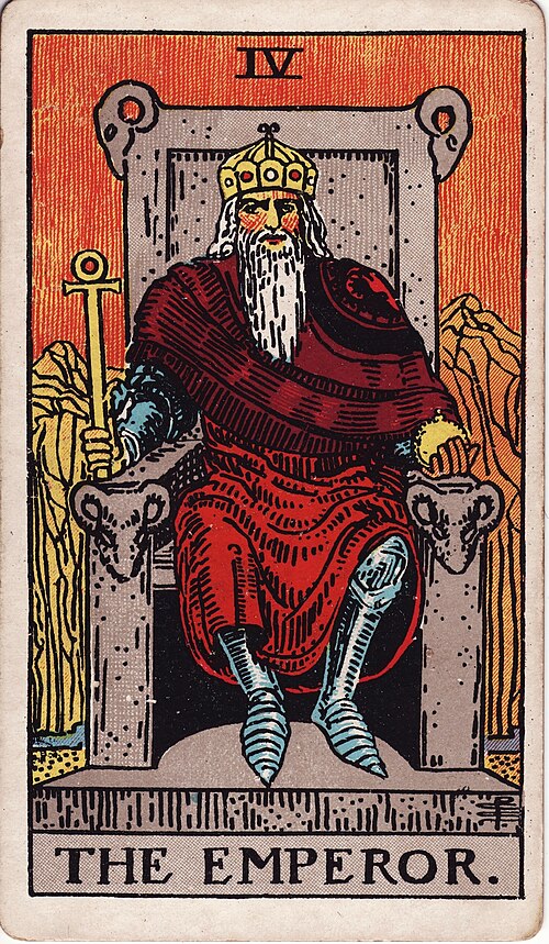 The Emperor 1909 Pamela Colman Smith Tarot plate