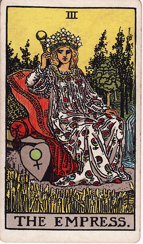 The Empress 1909 Pamela Colman Smith Tarot plate