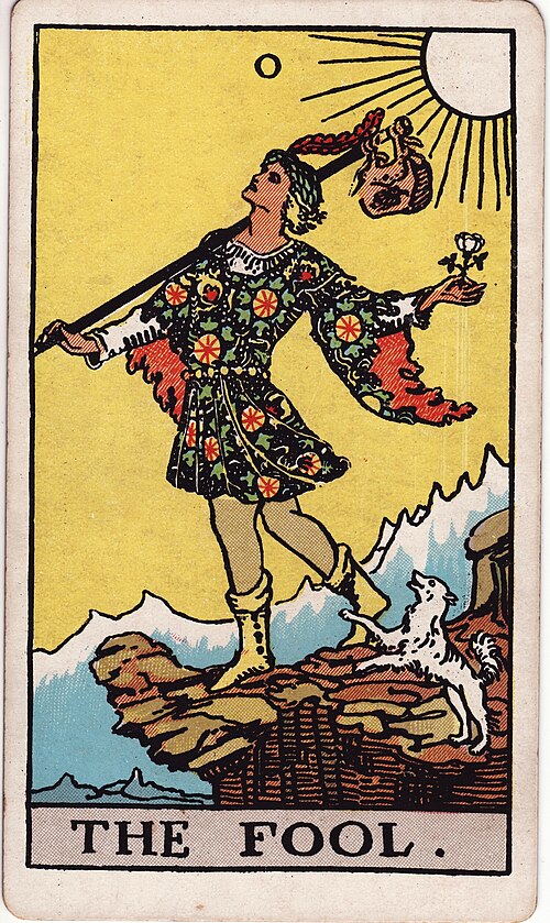 The Fool 1909 Pamela Colman Smith Tarot plate