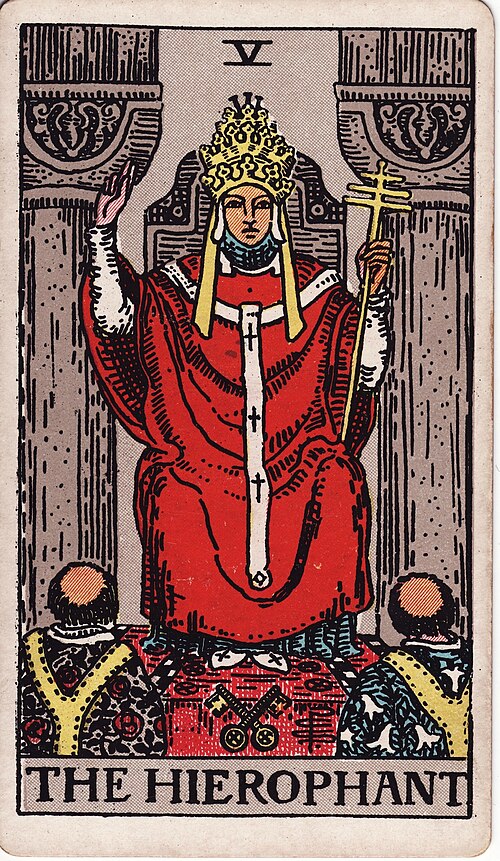The Hierophant 1909 Pamela Colman Smith Tarot plate