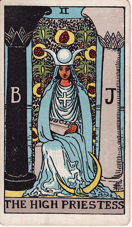 The High Priestess 1909 Pamela Colman Smith Tarot plate